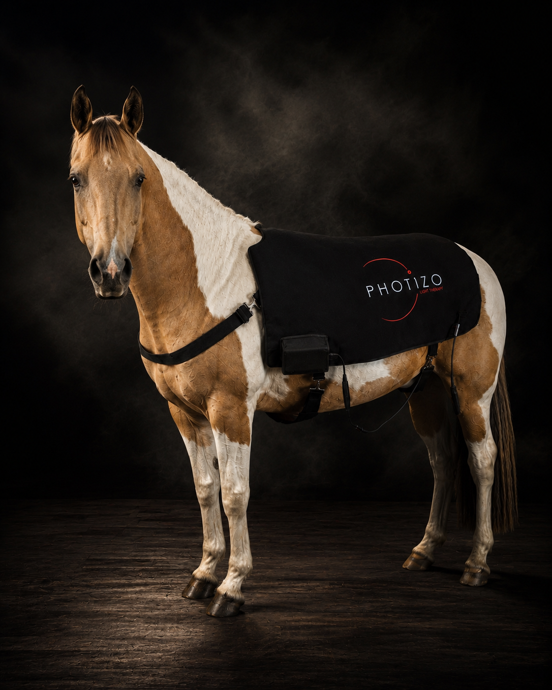 Photizo Red Light Blanket on horse, studio front
